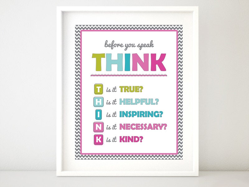 Before you speak THINK 8x10 Printable Wall Decor