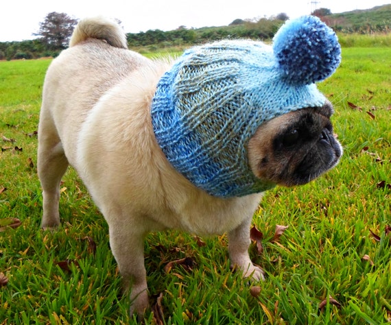 Knitted Bobble Dog Hat For Small to Medium Dog by TheSnugPug
