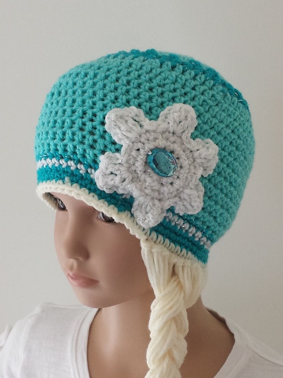 Items similar to Crochet Frozen Inspired Queen Elsa Hat with Braid