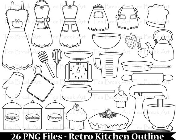 kitchen outline clip art - photo #4