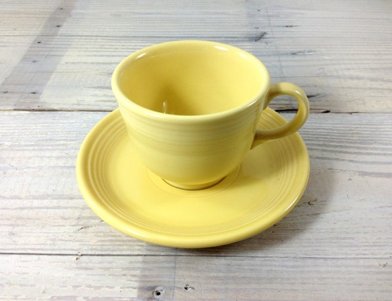 Saucer  // Set Yellow fiestaware saucer Fiestaware   Fiesta Vintage and and cup Laughlin Cup vintage Homer