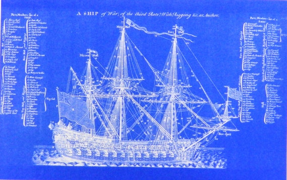 British 18th Century Ship Of War Blueprint by BlueprintPlace2