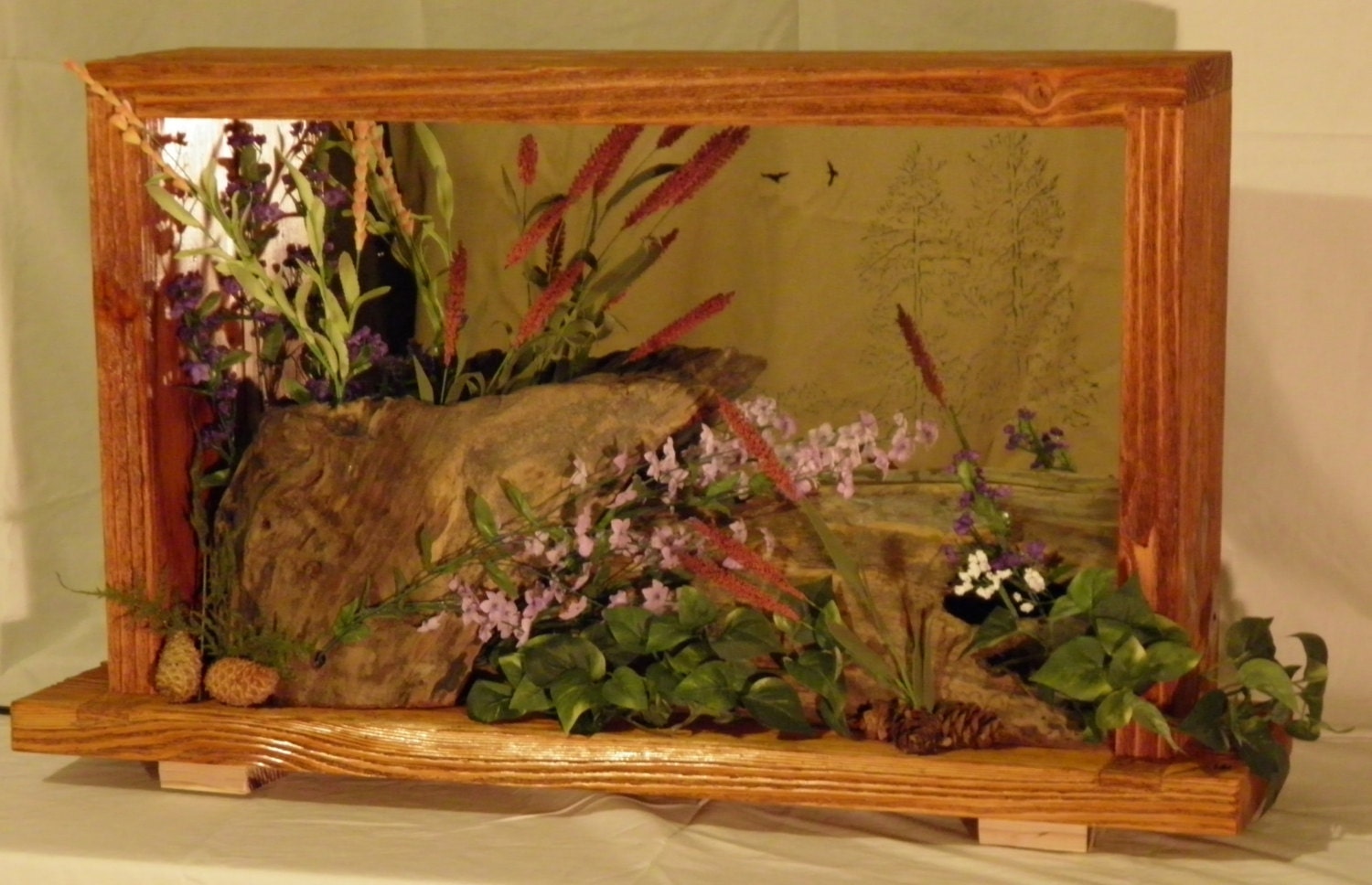 Handcrafted 20 X 34 shadow box of nature with