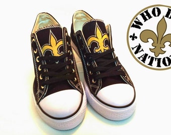 New Orleans Saints Men Black Canvas Shoes