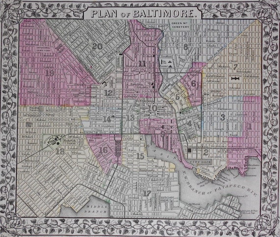 Street map Baltimore Maryland