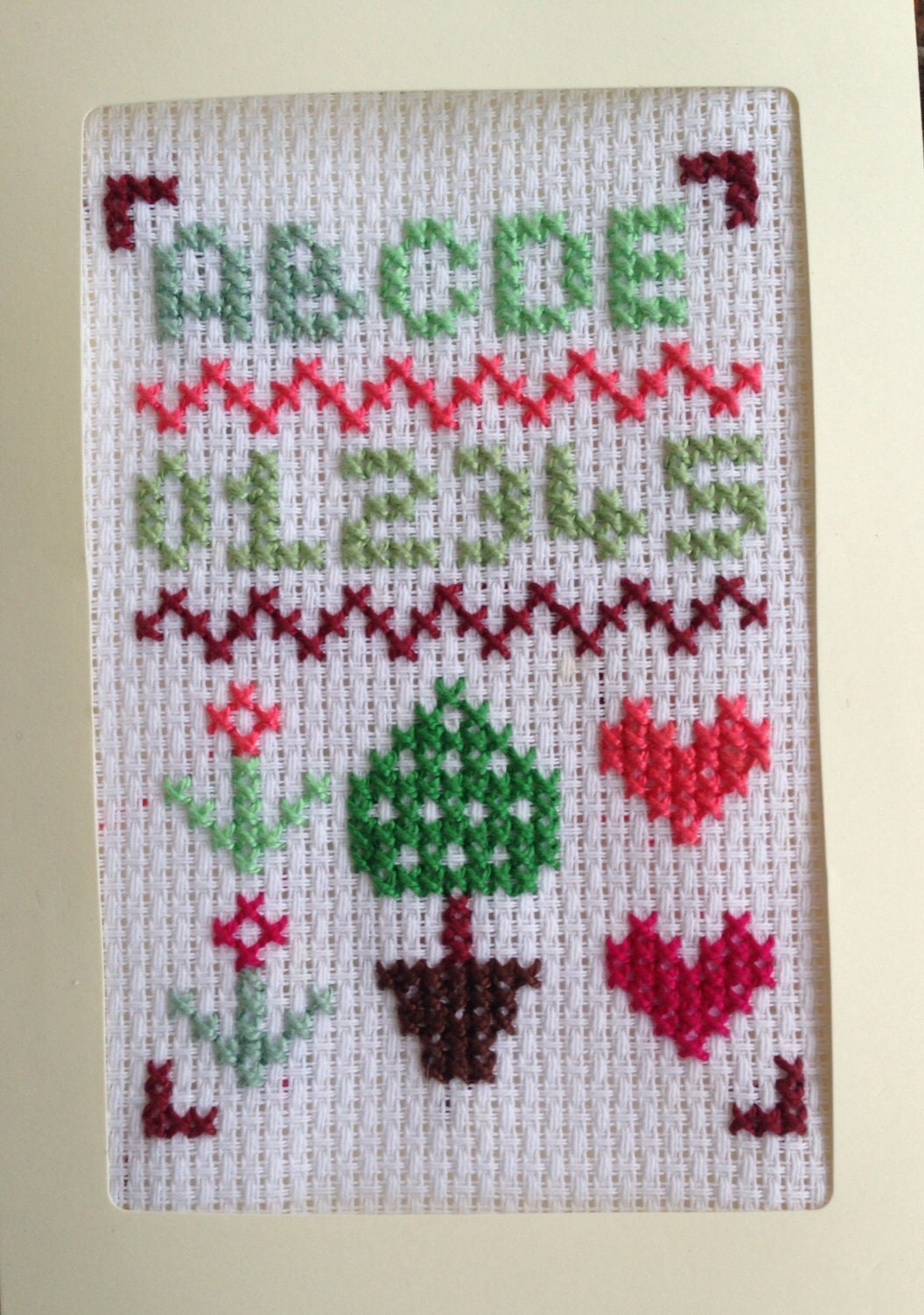EASY Beginner's Cross Stitch Sampler. 4X6 in. Age 6 and