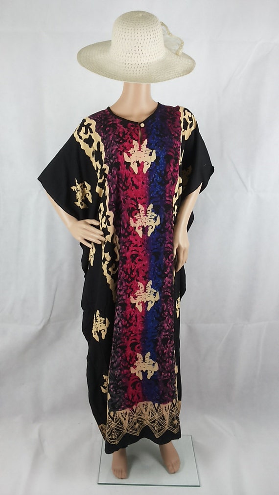 BK00050 Batik  Kaftan  Longdress Muumuus Boho Bali Free