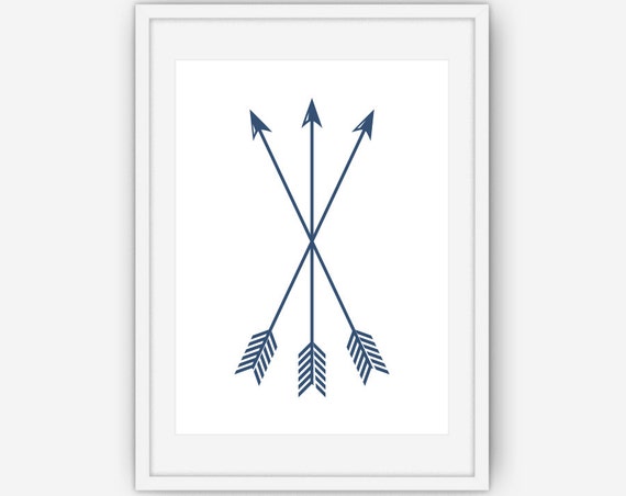 Navy Blue Arrow Print Arrow Wall Art Navy Blue Wall Art