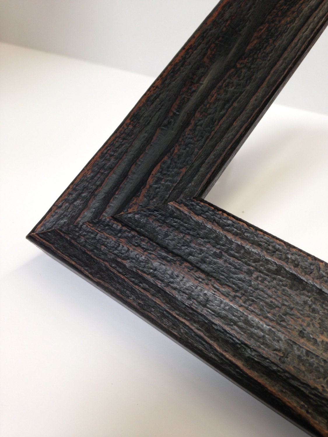Black Rustic Wood Picture Frame. Barn Wood Frame