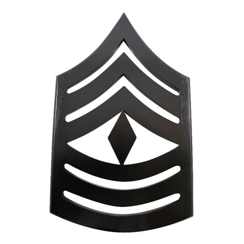 USMC E-8 First Sergeant 1stSgt Rank Chevron Black Plaque