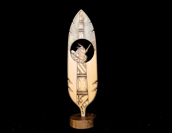 Hopi Prayer Feather Carved Out Of Wood By Farriderwest On Etsy