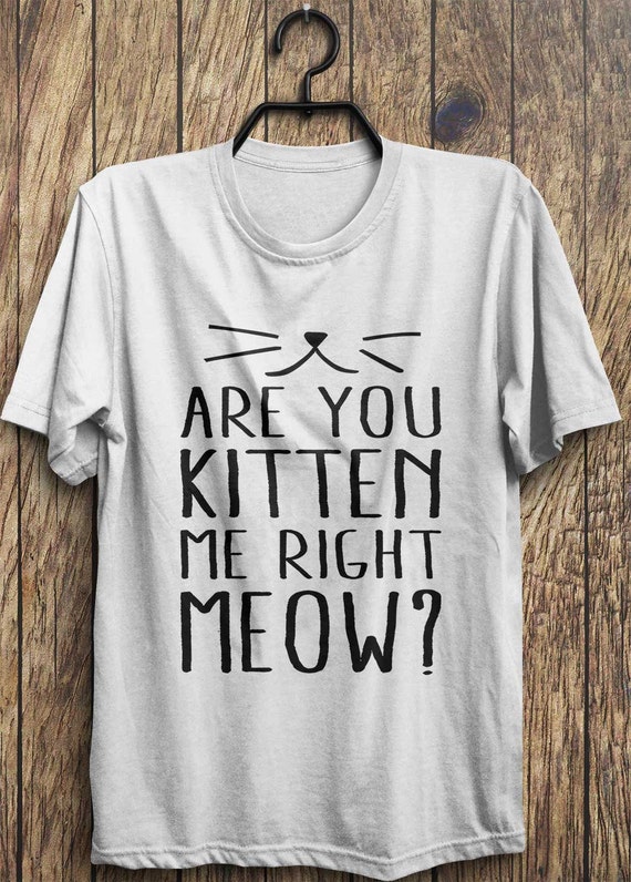 Cute Kitten T Shirt - Are you kitten me right meow t shirt, cat shirt, grumpy cat tops, funny tops, #ootd, #instafashion, #hipster, #wiwt