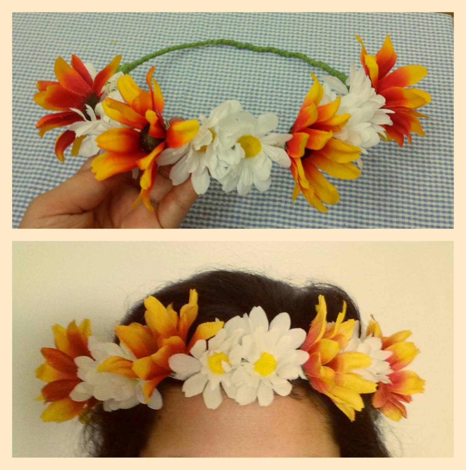 Sunflower & Daisies Floral Crown