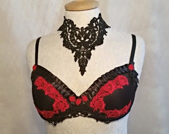Appliqued Dance Bra USA Size 34b Gothique rave bra