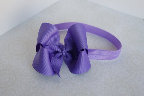 Items similar to Purple baby headband, purple headband, purple elastic ...