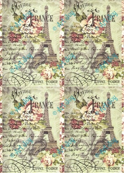 Decoupage paper Paris Eifel tower decoupage sheet collage