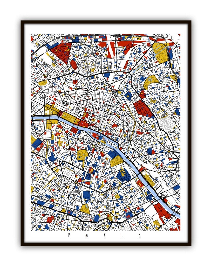 Paris Map Art / Paris France Wall Art / Print / Poster