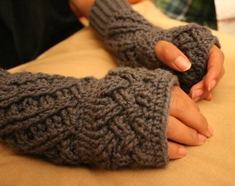 Crochet fingerless gloves. Handmade mittens