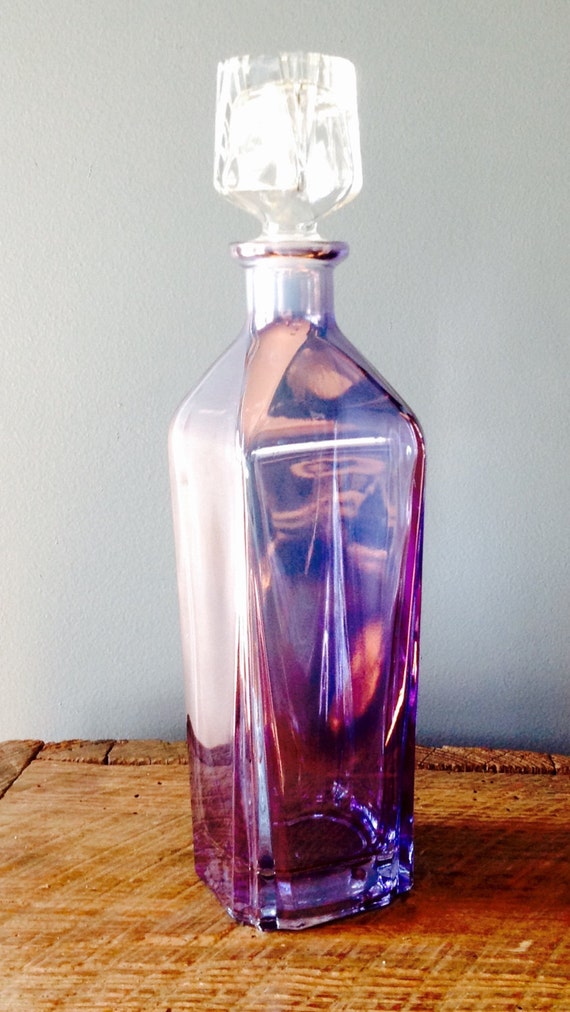 Large Blue/ Purple Liquor Decanter by NCMountaintoSea on Etsy