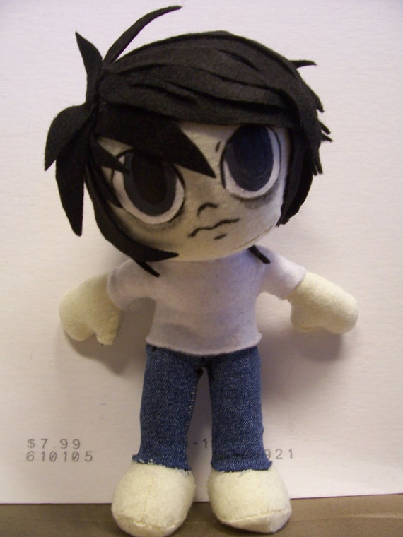 L from Death Note Handmade Plush by YoshiProductions on Etsy