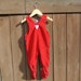 Vintage Baby Boy 1990s Red OshKosh B'Gosh Red Corduroy Overalls Size 6-9 Months