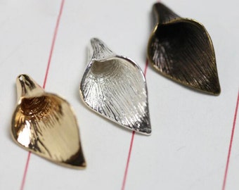 6PCS Brass Calla Lily Pendant Calla Lily Bead Cap Gold Silver Pendant