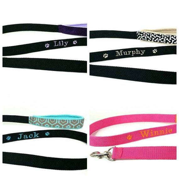 Personalized dog leash personalized dog lead Embroidered