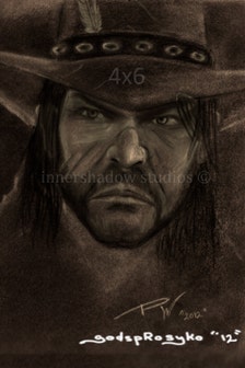 John Marston Charcoal Sketching Artwork by godspRosyko - Red Dead Redemption