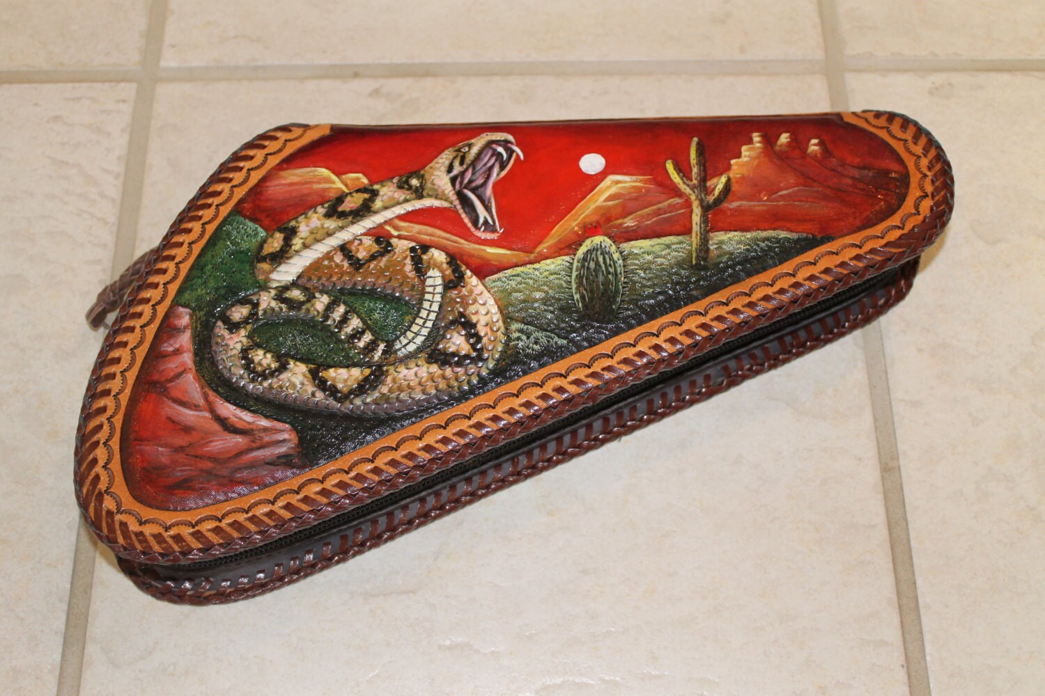 Leather Gun Case handmade by LeatherbyAnvil on Etsy