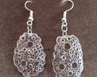 Recycled plastic bottle earrings, upcycled jewelry, long earrings made of recycled water bottle, ecofriendly