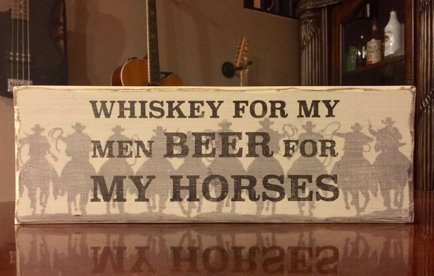 7x20 Beer for my horses sign in an old weathered by SonneSigns
