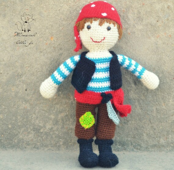 Crochet pattern, crochet pirate pattern, pirate amigurumi ...