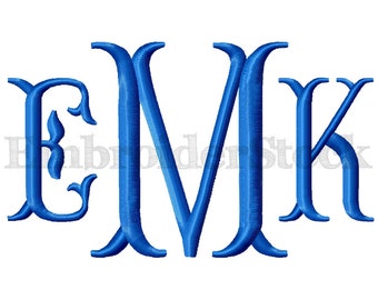 Fishtail Satin Stitch Font Embroidery Design Fonts For Embroidery Monograms Fonts - 2 Sizes