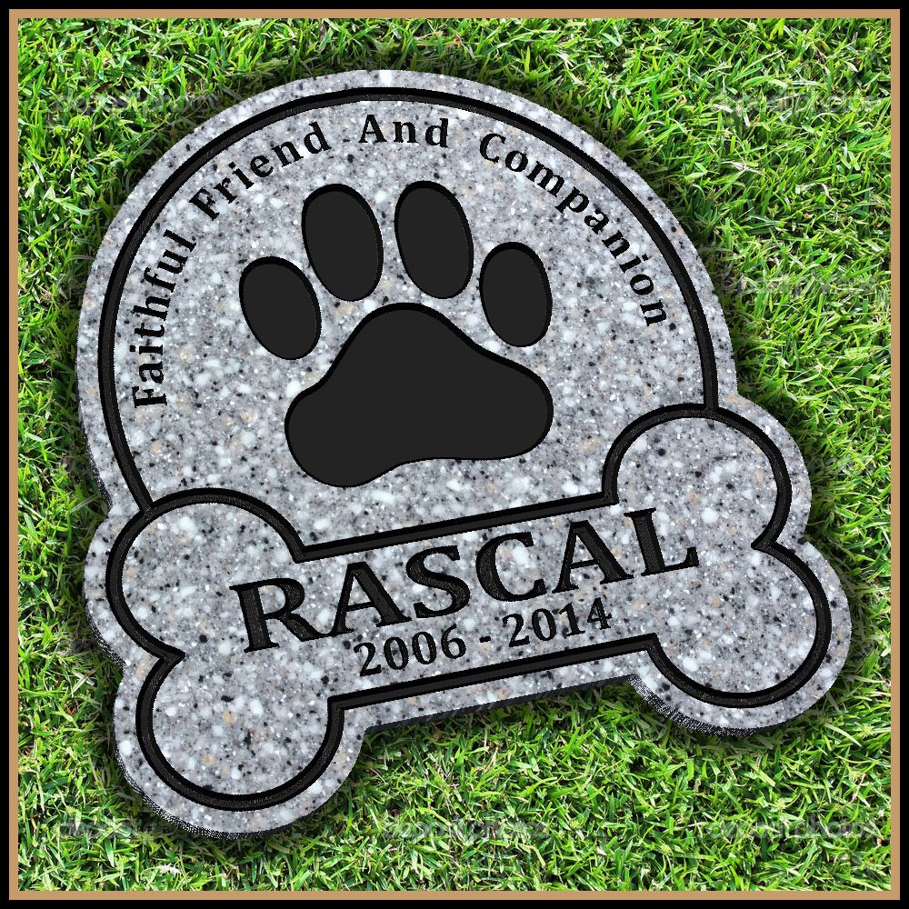 Pet Memorial Grave Marker Headstone Dog Cat Horse Gravestone