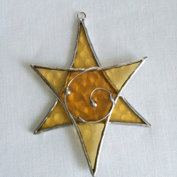 6 Point Yellow Textured Star