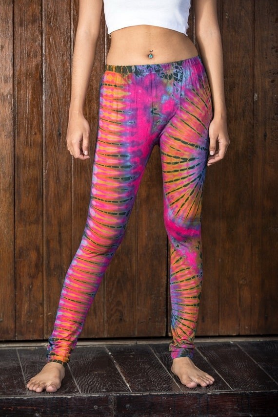 Mix Color Tie Dye Cotton Yoga Leggings Pants by ChiangMaiBoho