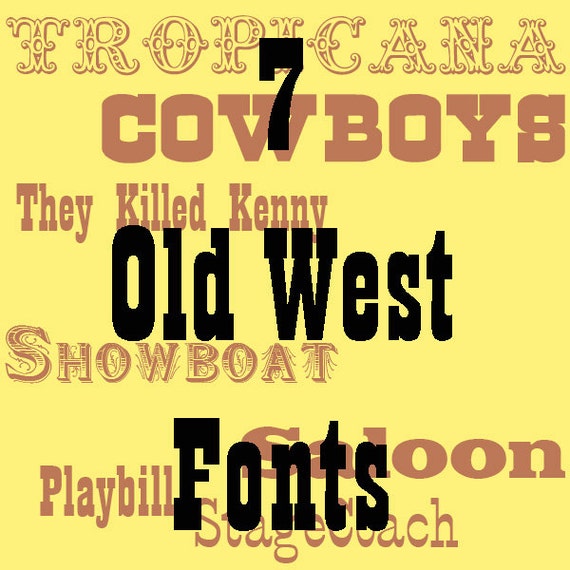 Old West Font Pack 7 TrueType Fonts For Personal Or