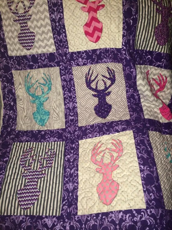 Items similar to Custom Made Deer Baby Quilt (Boy or Girl) on Etsy