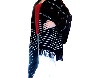 black knitted shawl