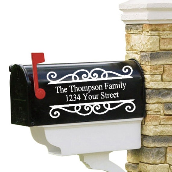 Vinyl Mailbox Decal Set of 2 personalized with by lilprettypickins