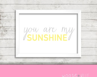 You Are My Sunshine Printable horizontal version