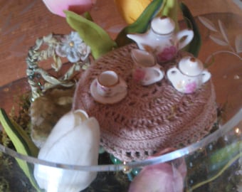 Teatime in the Tulips Faerie Garden miniature collectible diorama