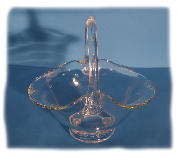 Vintage Indiana Glass Tiara Crystal Glass Large Basket
