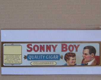 2 Labels 1910s Vintage Paper Cigar Box Label Sonny Boy Embossed & Gilded