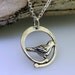 Silver Bird Charm Necklace, sterling silver necklace by Kathryn Riechert