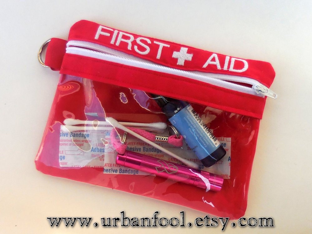 First Aid Zipper Pouch Zipper Bag Vinyl Pouch Camping by UrbanFool