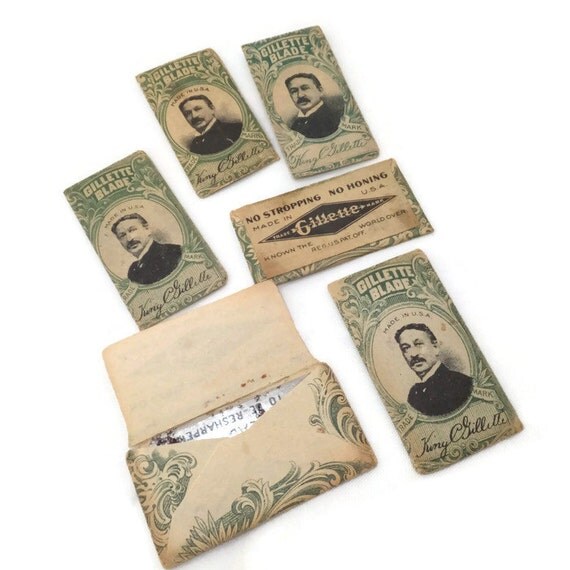 Antique Gillette Razor Blades Shaving double edge blade