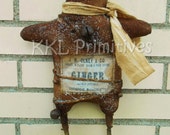 Extreme Primitive Prairie Style Gingerbread man Wall Decoration