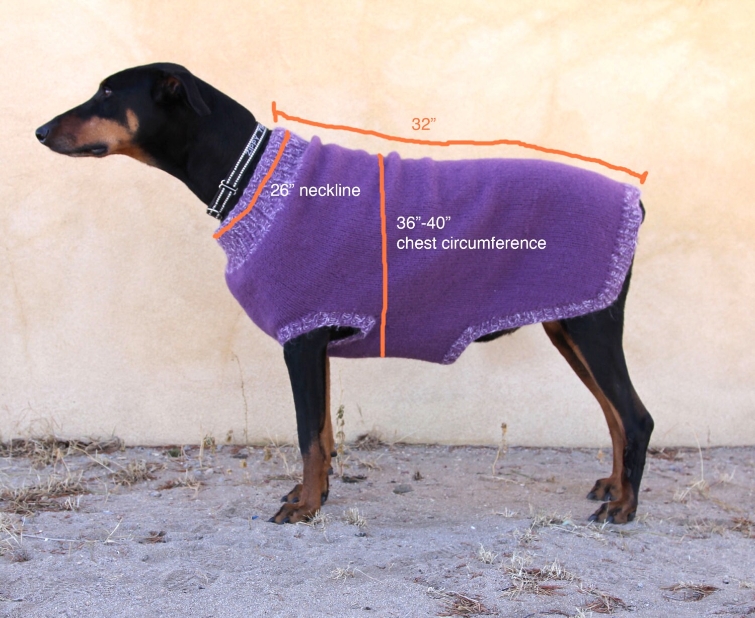 Knitting Pattern for XL Felted Dog Sweater / Coat PDF