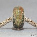 Green Handmade Euro Charm SRA Lampwork Glass Bead Gator